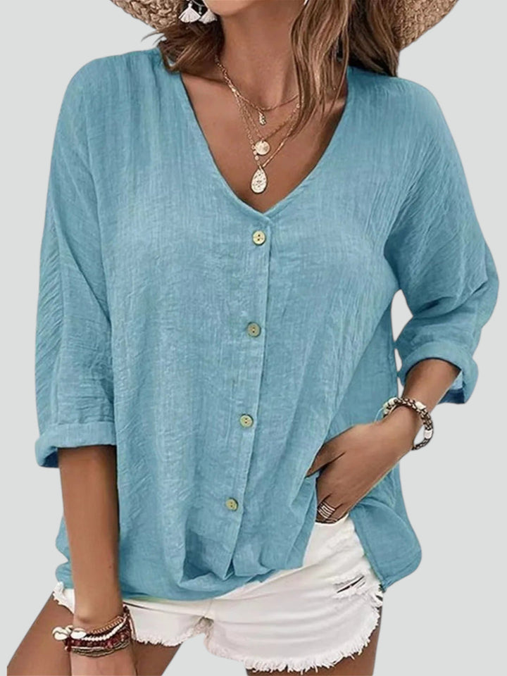 Elisabetta™ | Top con bottoni a V senza sforzo