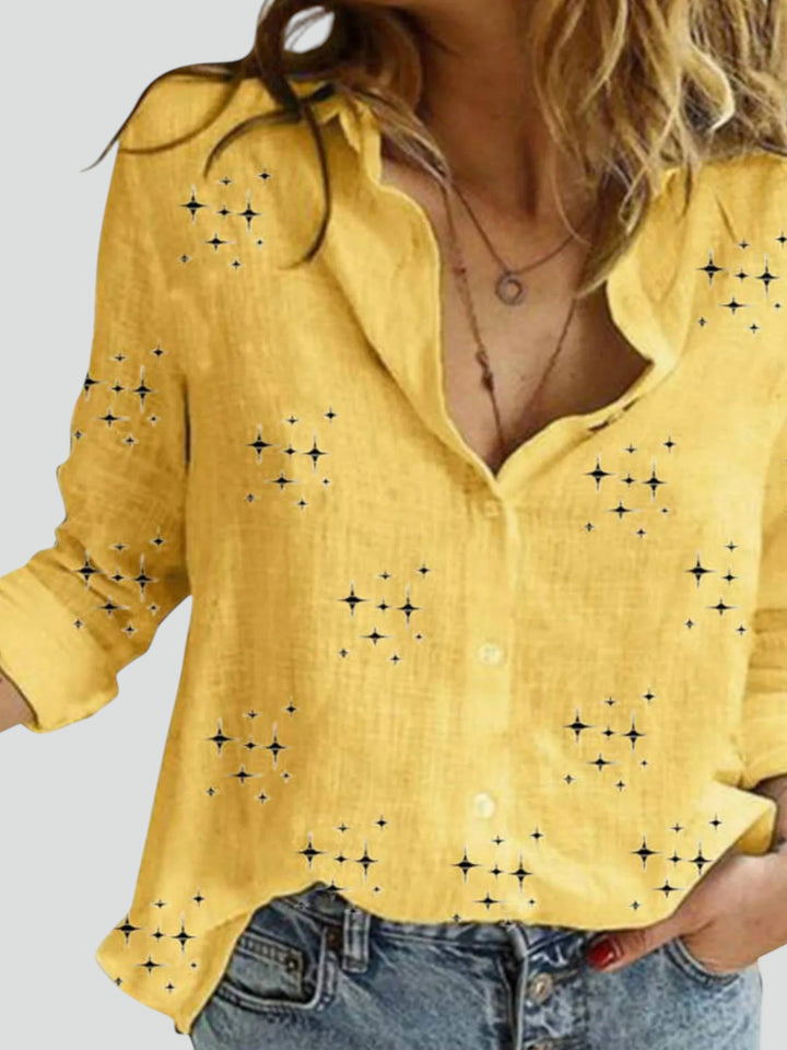 Luisa™ | Blusa in Cotone-Lino Ricamata