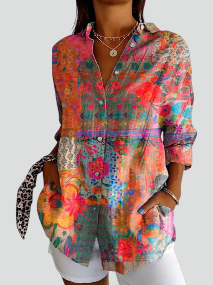 Joan™ | Blusa Vintage con Stampa Floreale