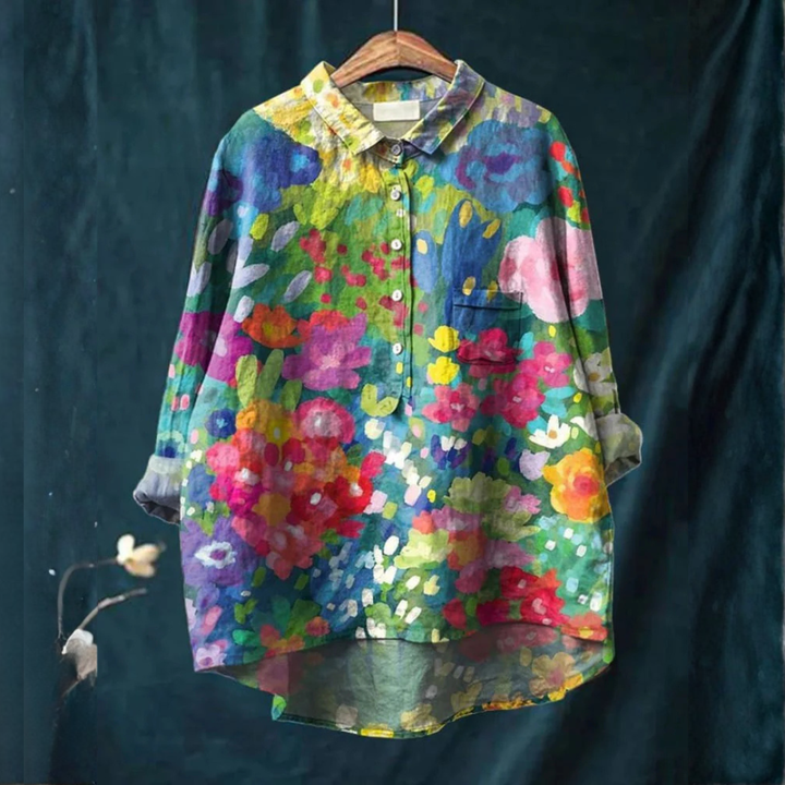 Renata – Camicia in lino fantasia