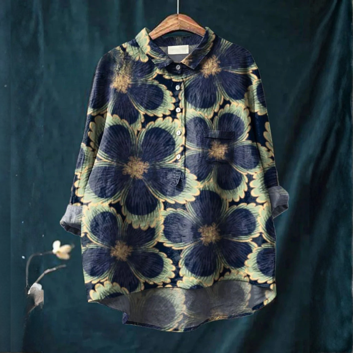 Chiara – Camicia in lino fantasia