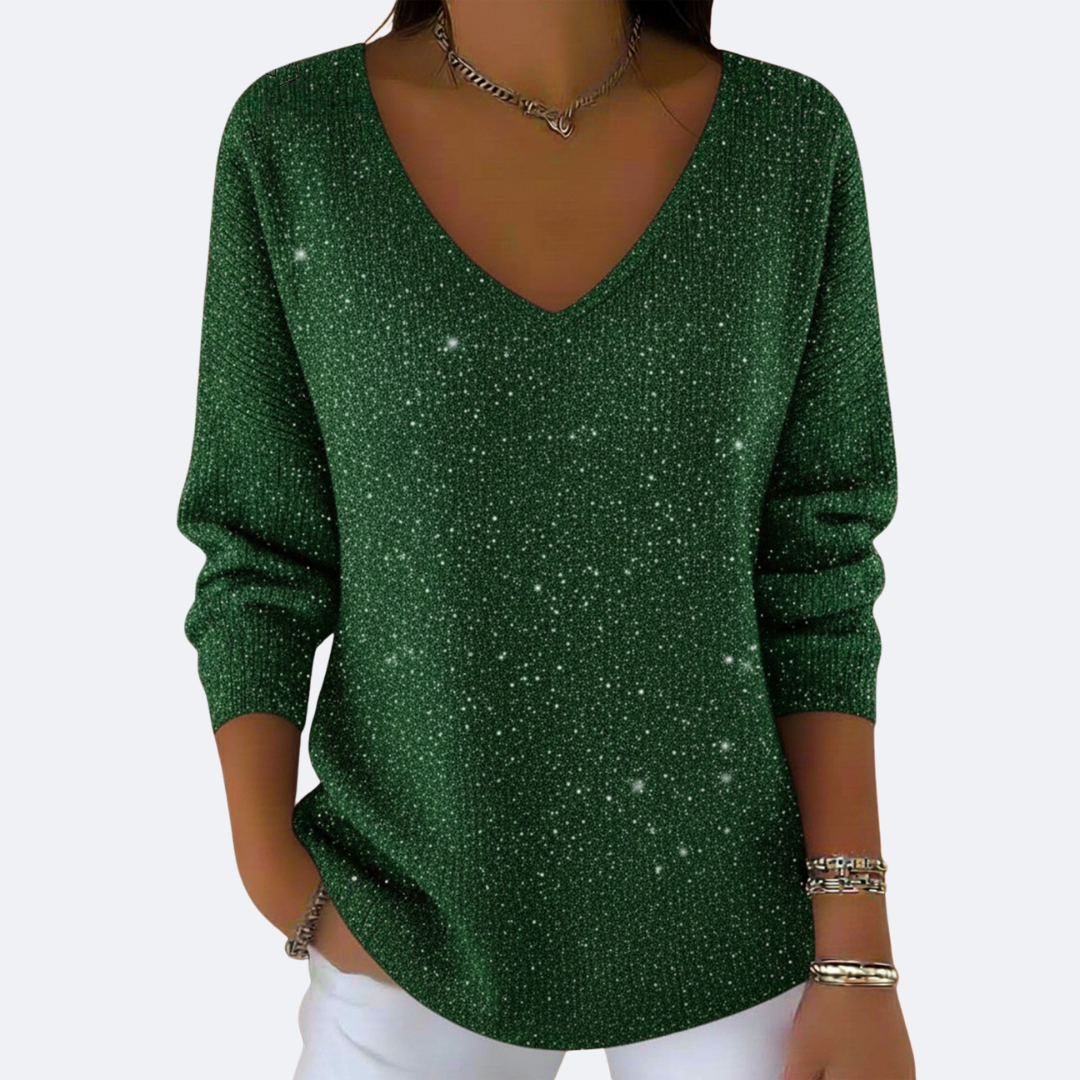GIULIA - Elegante Maglione V-Neck con Glitter