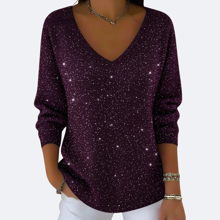 GIULIA - Elegante Maglione V-Neck con Glitter