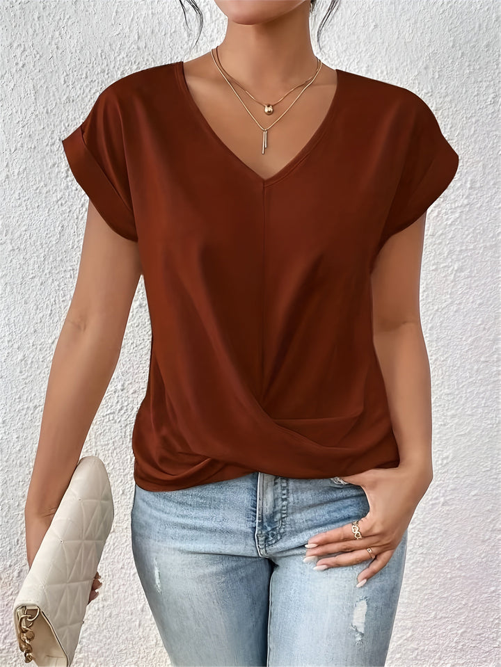 Sofia™ – T-shirt Casual con Scollo a Cuore a V