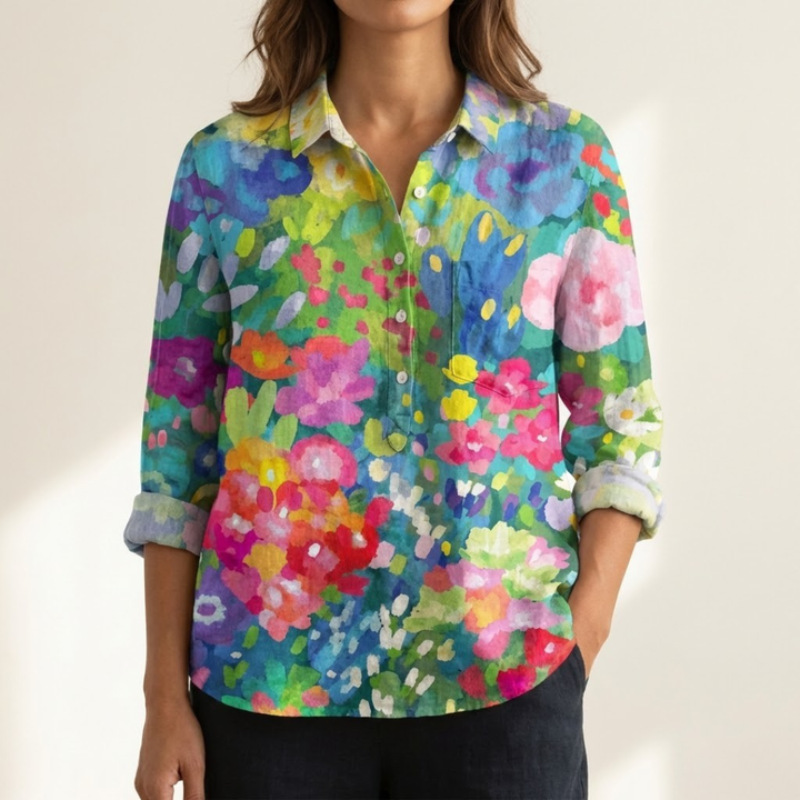Renata – Camicia in lino fantasia