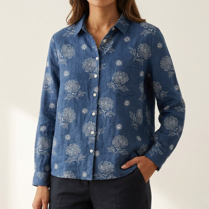 Tiziana – Camicia in lino fantasia