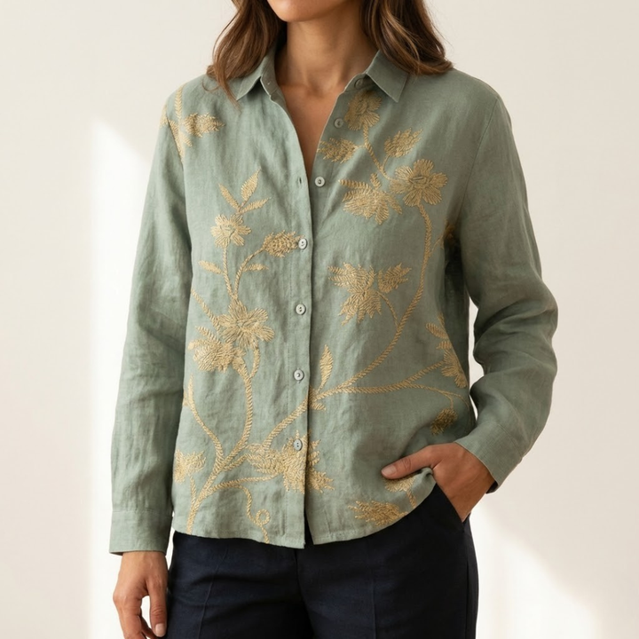 Tiziana – Camicia in lino fantasia