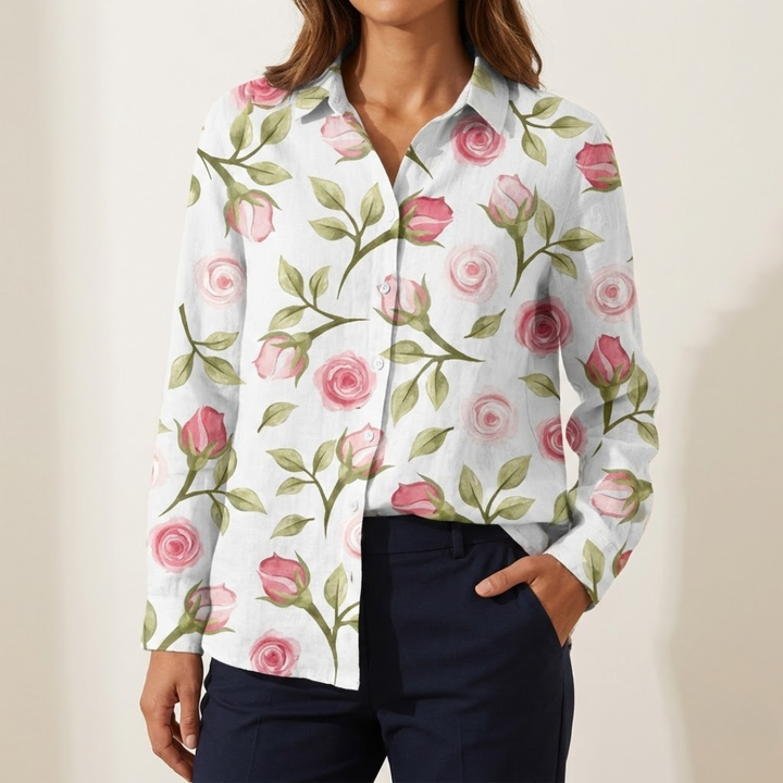 Tiziana – Camicia in lino fantasia
