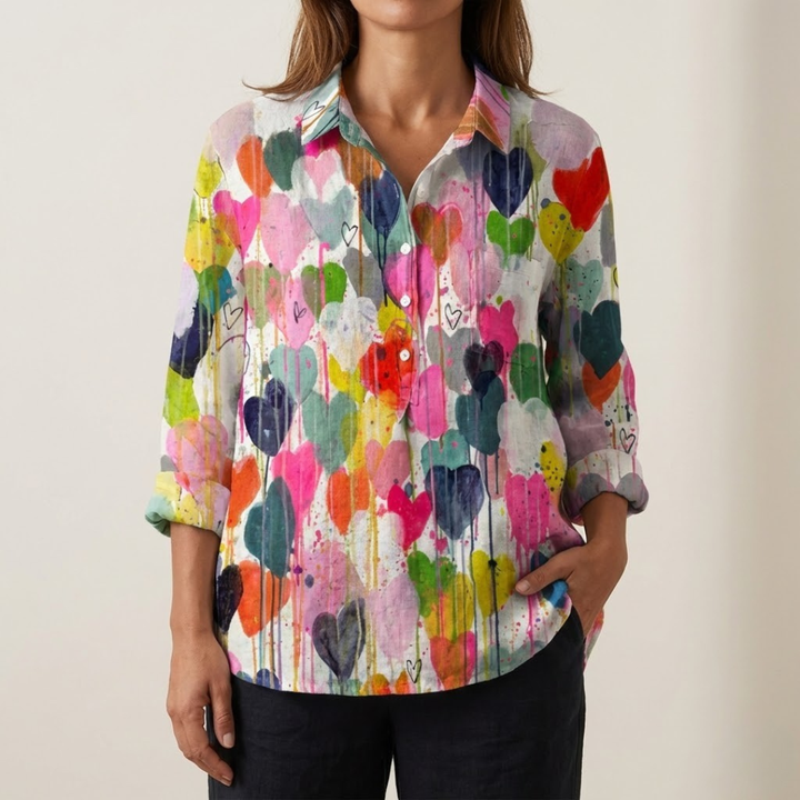 Carlotta – Camicia in lino fantasia