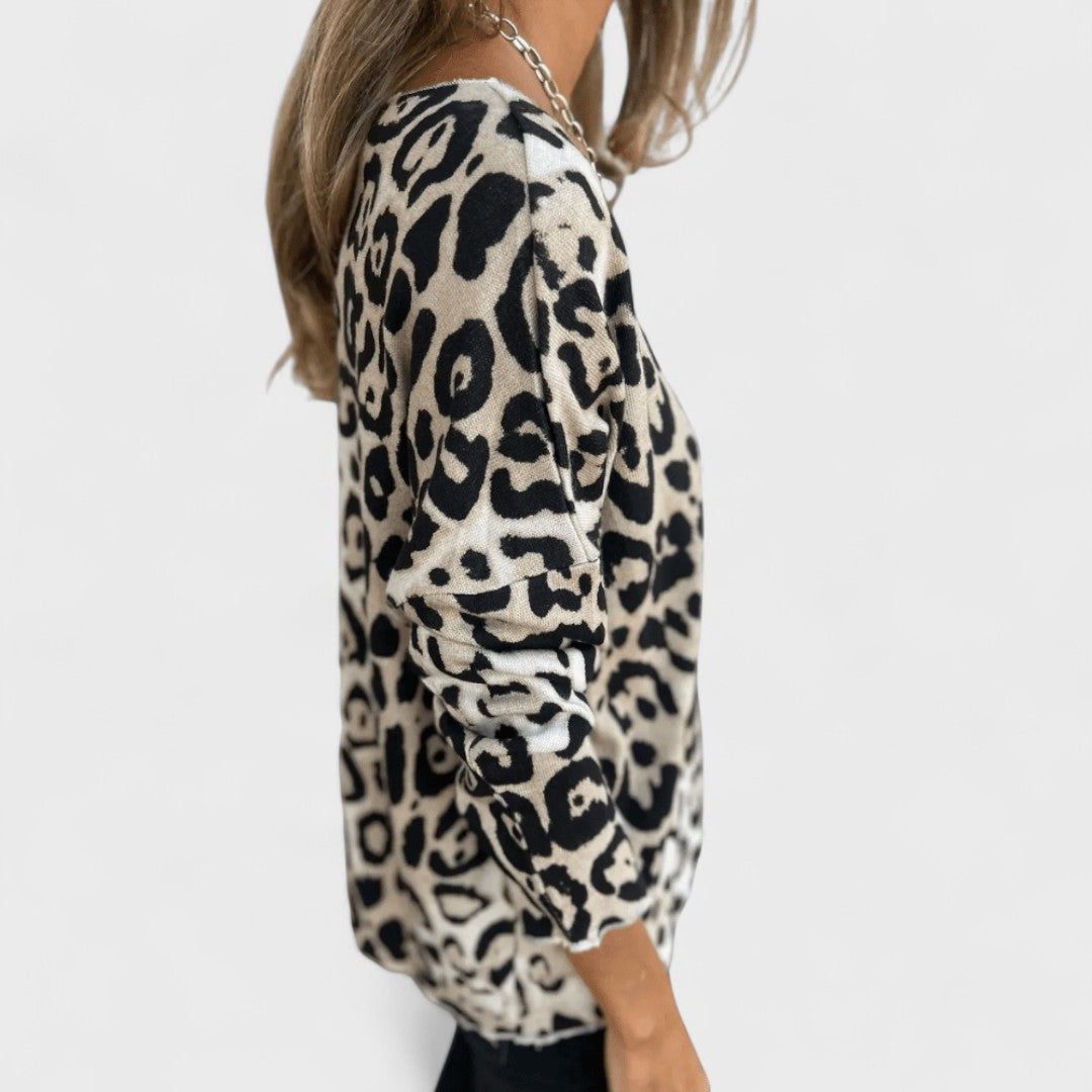 Elvéra | Top casuale da donna con stampa leopardo