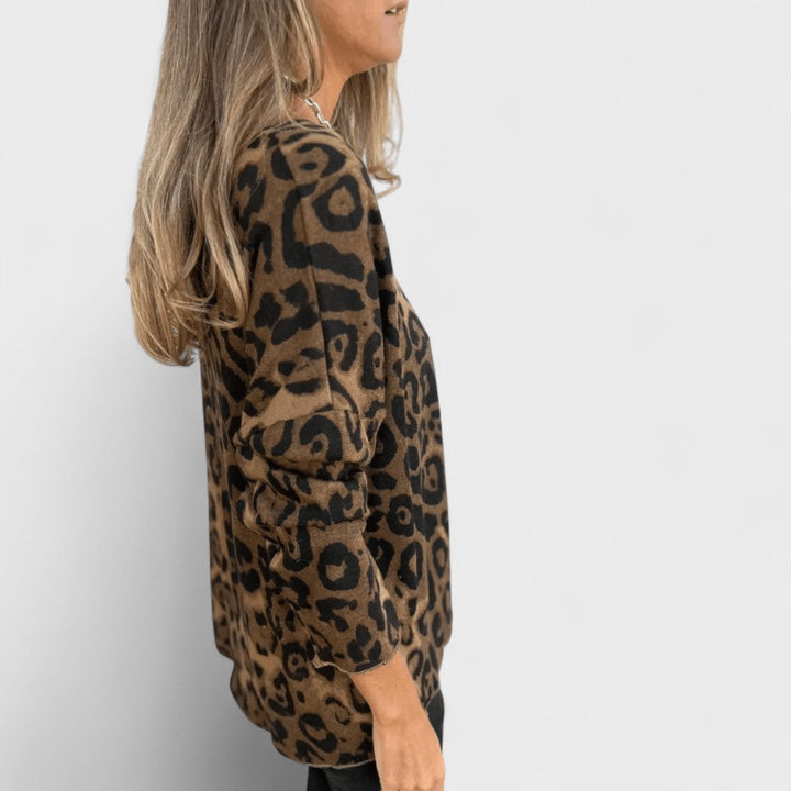 Elvéra | Top casuale da donna con stampa leopardo